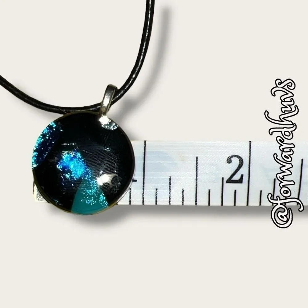 Bundle Sale 3 for $15 | 16-Inch Black Faux Leather Necklace with Glass Pendant